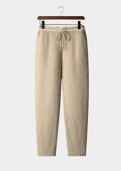 Pure Extra-Fine Merino Wool Contrast Leisure Trousers