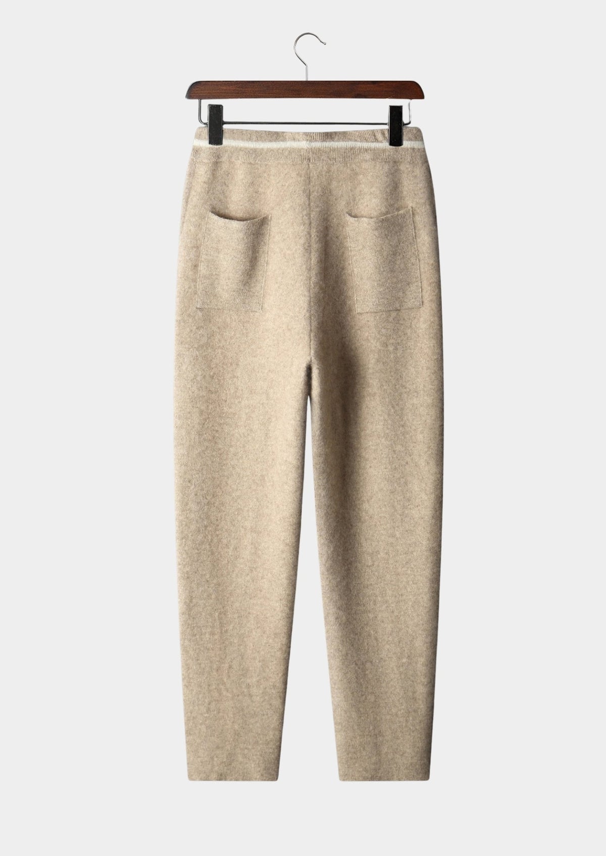 Pure Extra-Fine Merino Wool Contrast Leisure Trousers