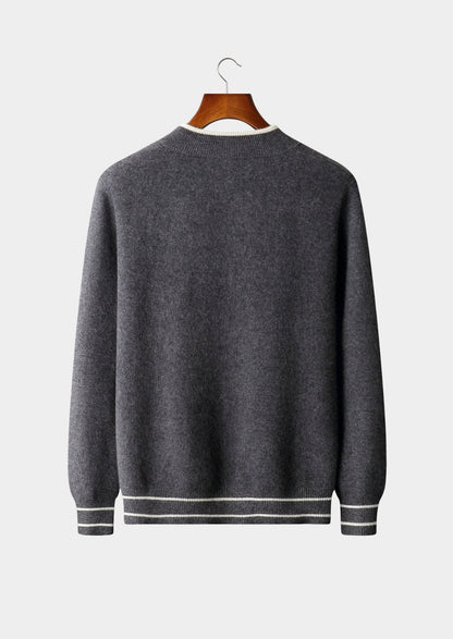 Pure Extra-Fine Merino Wool Contrast Zip Cardigan