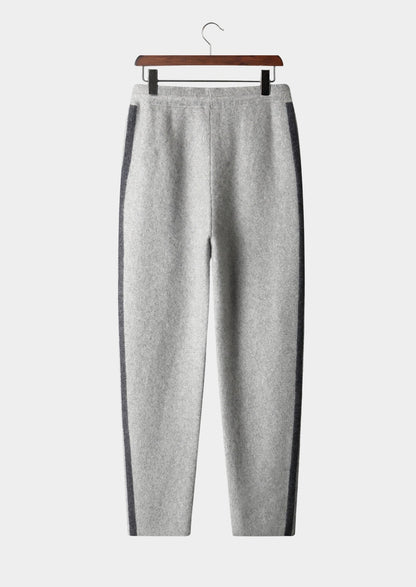 Pure Extra-Fine Merino Wool Striped Leisure Trousers