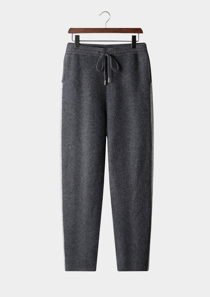 Pure Extra-Fine Merino Wool Striped Leisure Trousers