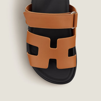 THE "RIVIERA" CUTOUT LEATHER SLIDES