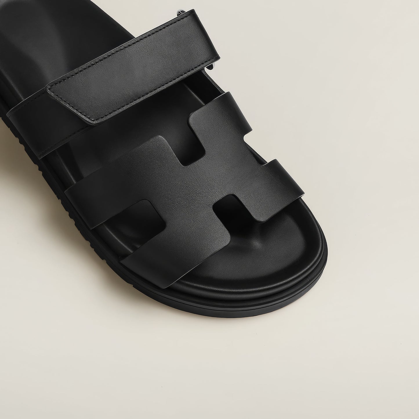 THE "RIVIERA" CUTOUT LEATHER SLIDES
