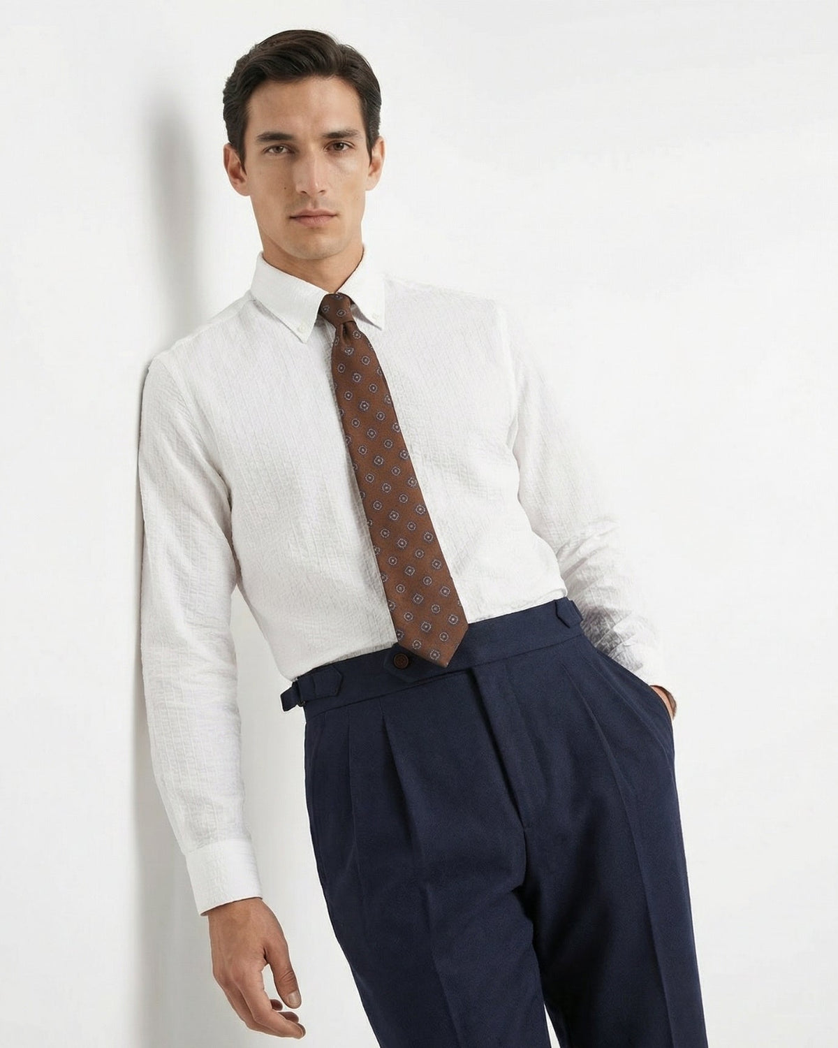 Business Trousers Cotton & Linen Blend