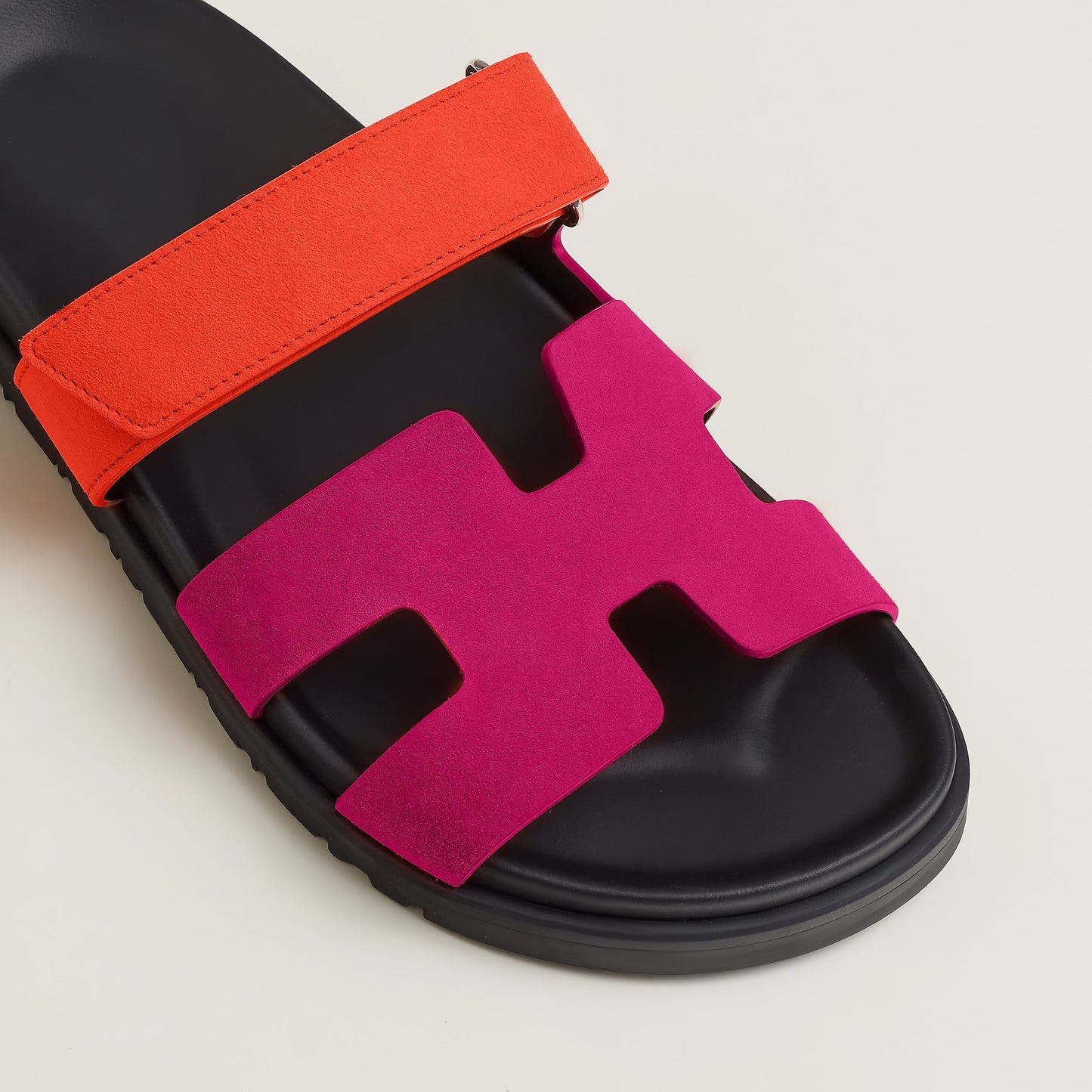 THE "RIVIERA" CUTOUT LEATHER SLIDES