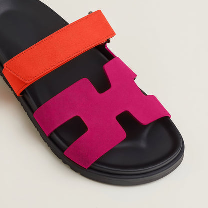 THE "RIVIERA" CUTOUT LEATHER SLIDES