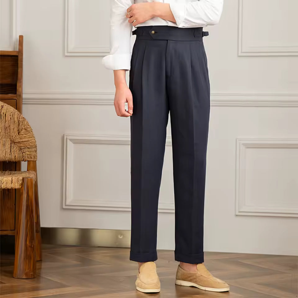 THE REFINED COTTON-LINEN GENTLEMAN TROUSERS