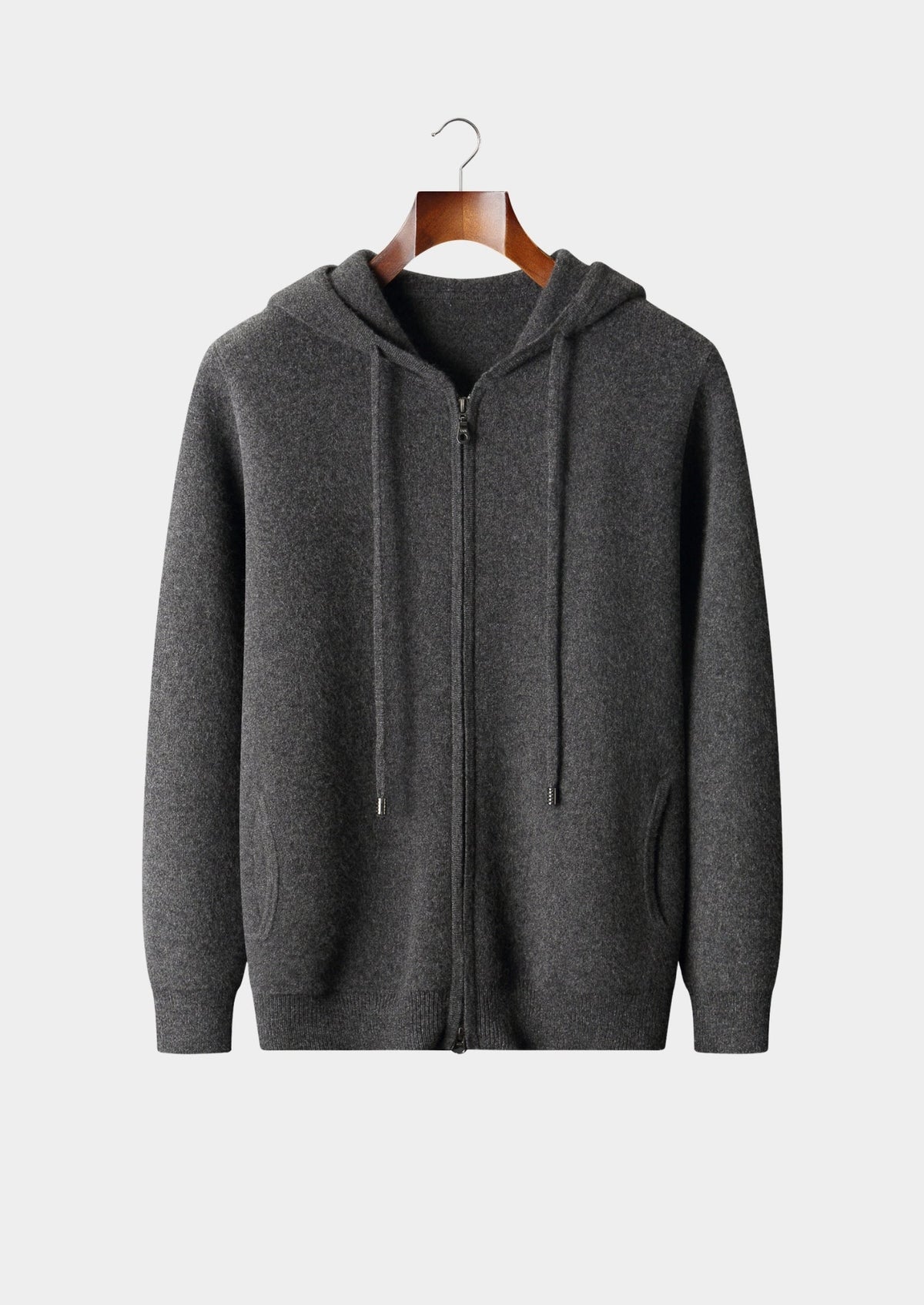 Pure Extra-Fine Merino Wool Zipper Hoodie