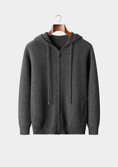 Pure Extra-Fine Merino Wool Zipper Hoodie