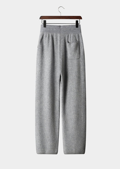 Pure Extra-Fine Merino Wool Jaquard Trousers