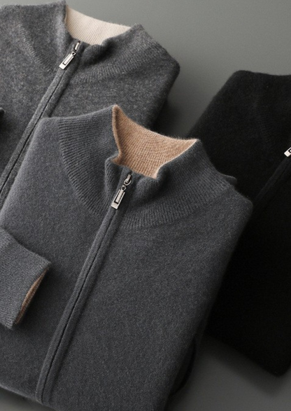 Pure Cashmere Dual Zip Cardigan