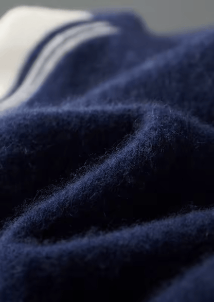 Close-up of a dark blue fabric texture