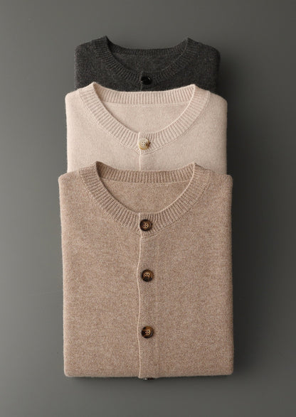 Pure Extra-Fine Merino Wool Classic Button Cardigan