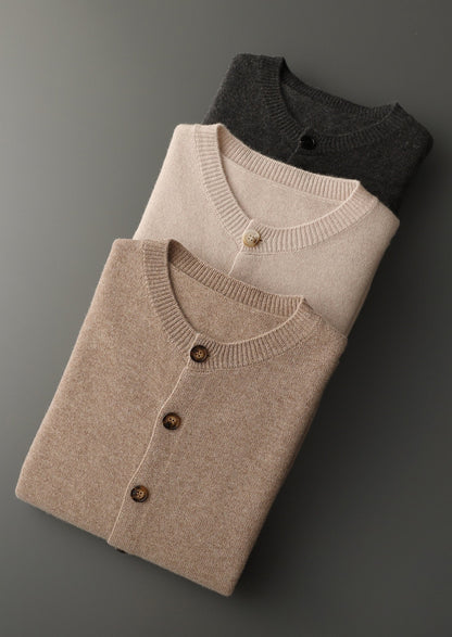 Pure Extra-Fine Merino Wool Classic Button Cardigan