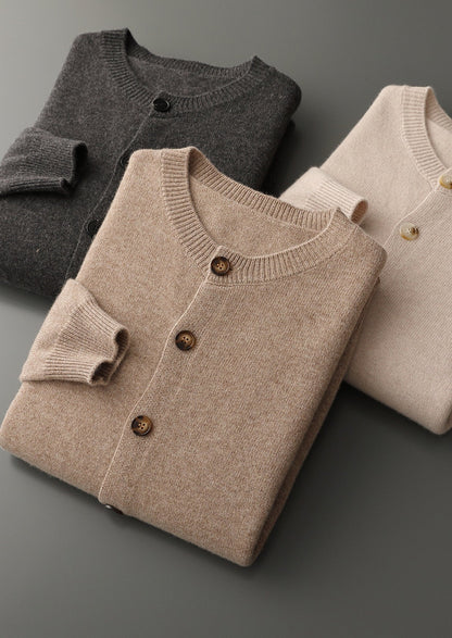 Pure Extra-Fine Merino Wool Classic Button Cardigan