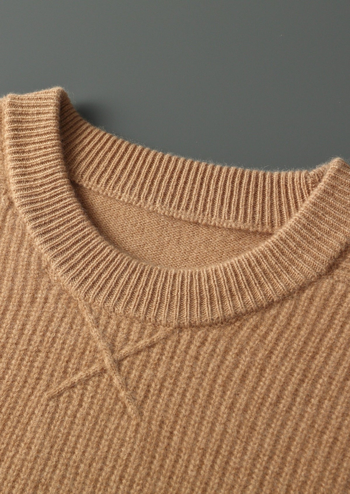 Pure Extra-Fine Merino Wool Ribbed Crewneck Sweater