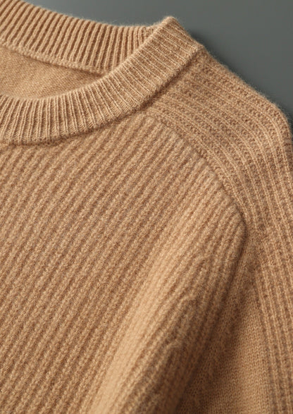 Pure Extra-Fine Merino Wool Ribbed Crewneck Sweater
