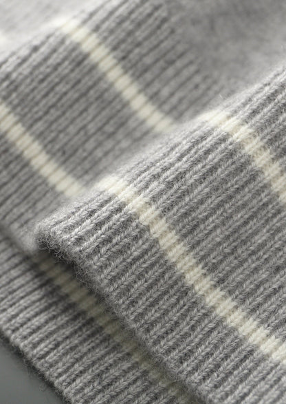 Pure Extra-Fine Merino Wool Contrast Zip Cardigan