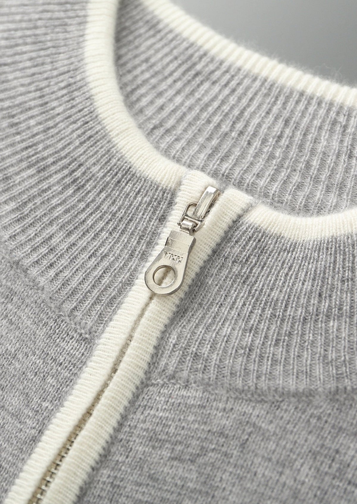 Pure Extra-Fine Merino Wool Contrast Zip Cardigan