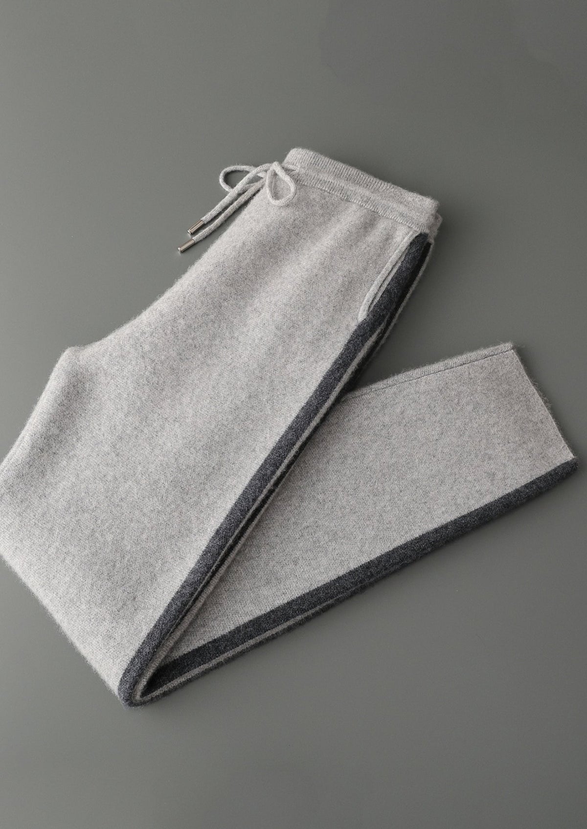 Pure Extra-Fine Merino Wool Striped Leisure Trousers