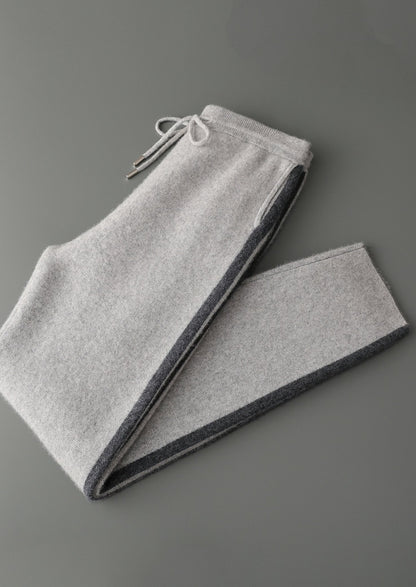 Pure Extra-Fine Merino Wool Striped Leisure Trousers