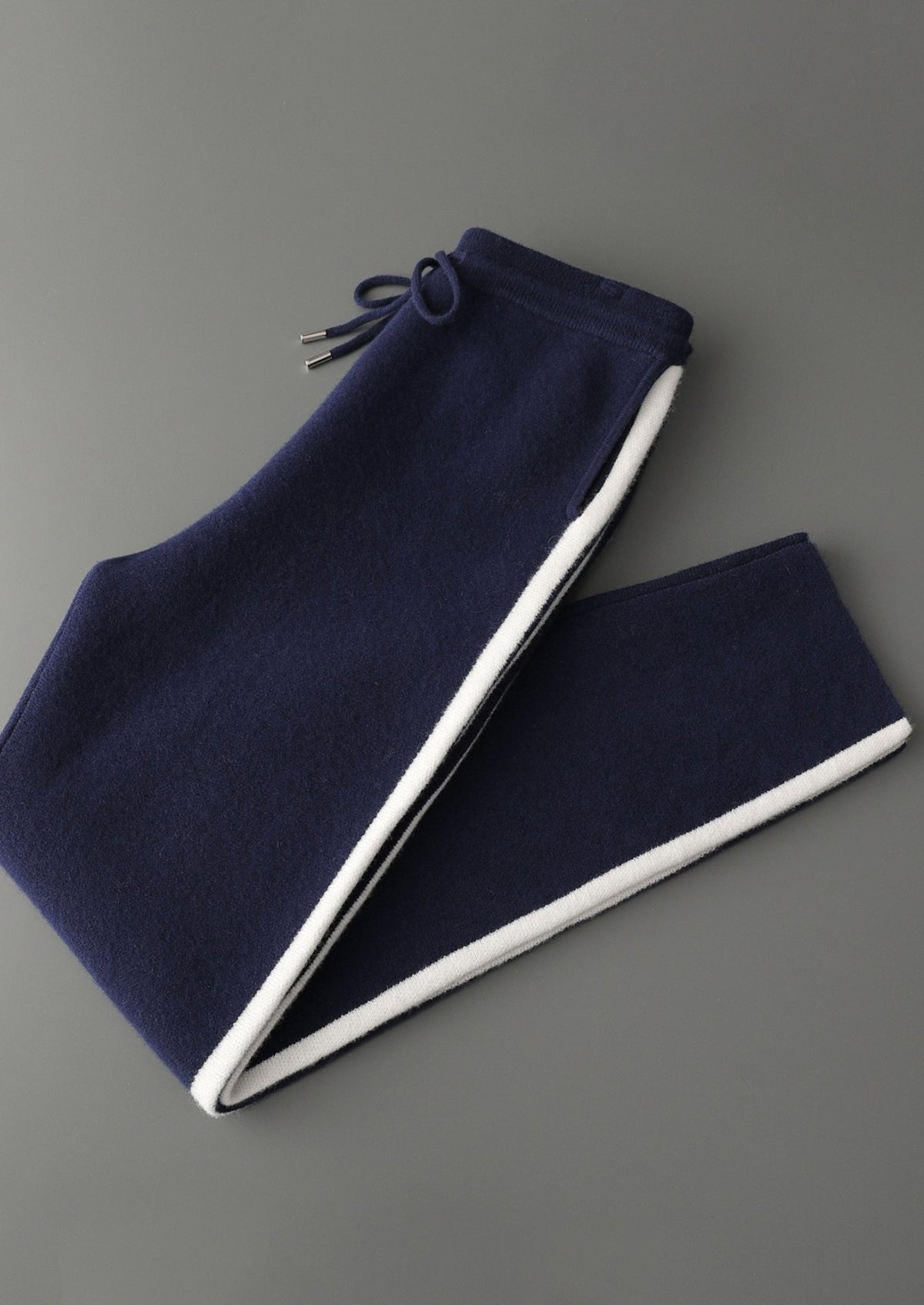 Pure Extra-Fine Merino Wool Striped Leisure Trousers