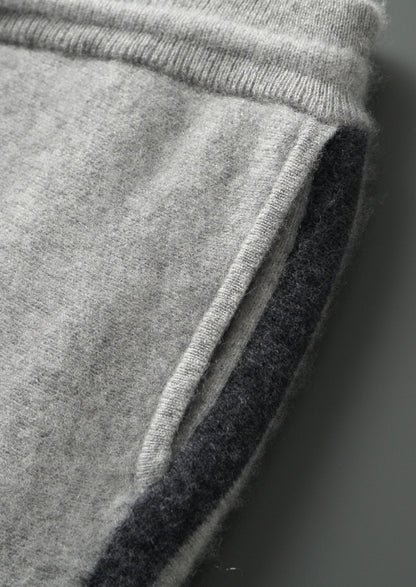 Pure Extra-Fine Merino Wool Striped Leisure Trousers