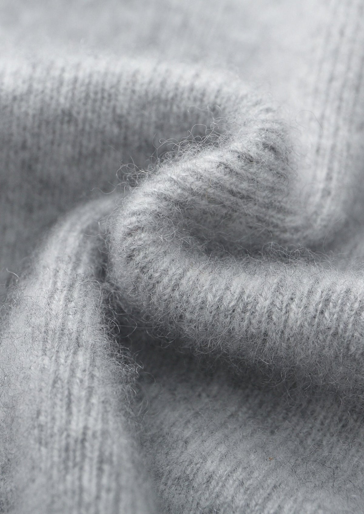 Pure Extra-Fine Merino Wool Two-Tone Funnel Neck Cardigan
