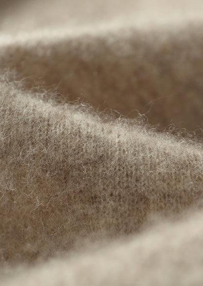 Pure Extra-Fine Merino Wool Two-Tone Leisure Hoodie