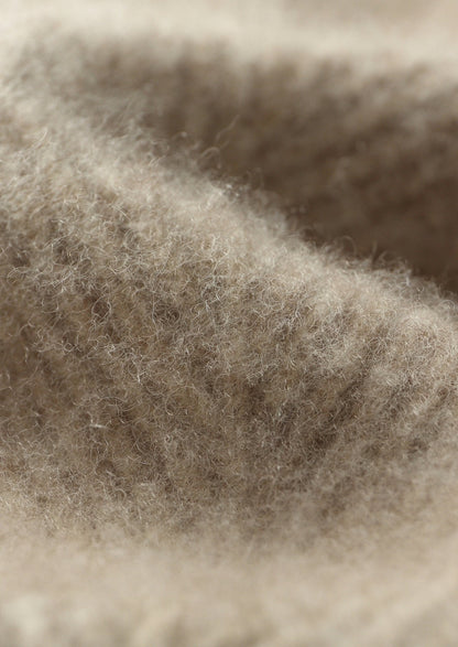 Pure Extra-Fine Merino Wool Herringbone Quarter Zip Sweater