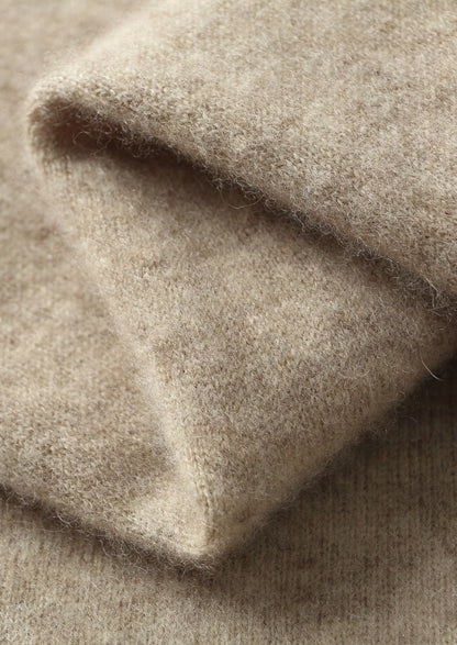 Pure Extra-Fine Merino Wool Two-Tone Leisure Hoodie