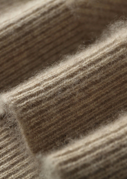 Pure Extra-Fine Merino Wool Herringbone Quarter Zip Sweater