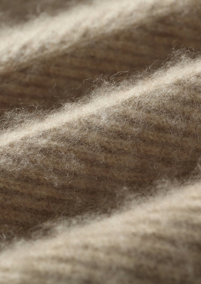 Pure Extra-Fine Merino Wool Herringbone Quarter Zip Sweater