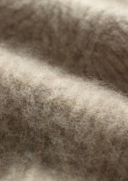Pure Extra-Fine Merino Wool Herringbone Quarter Zip Sweater