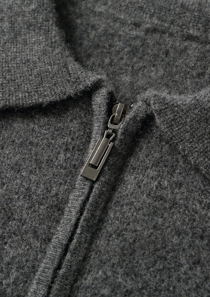 Pure Extra-Fine Merino Wool Contrast Zip Polo