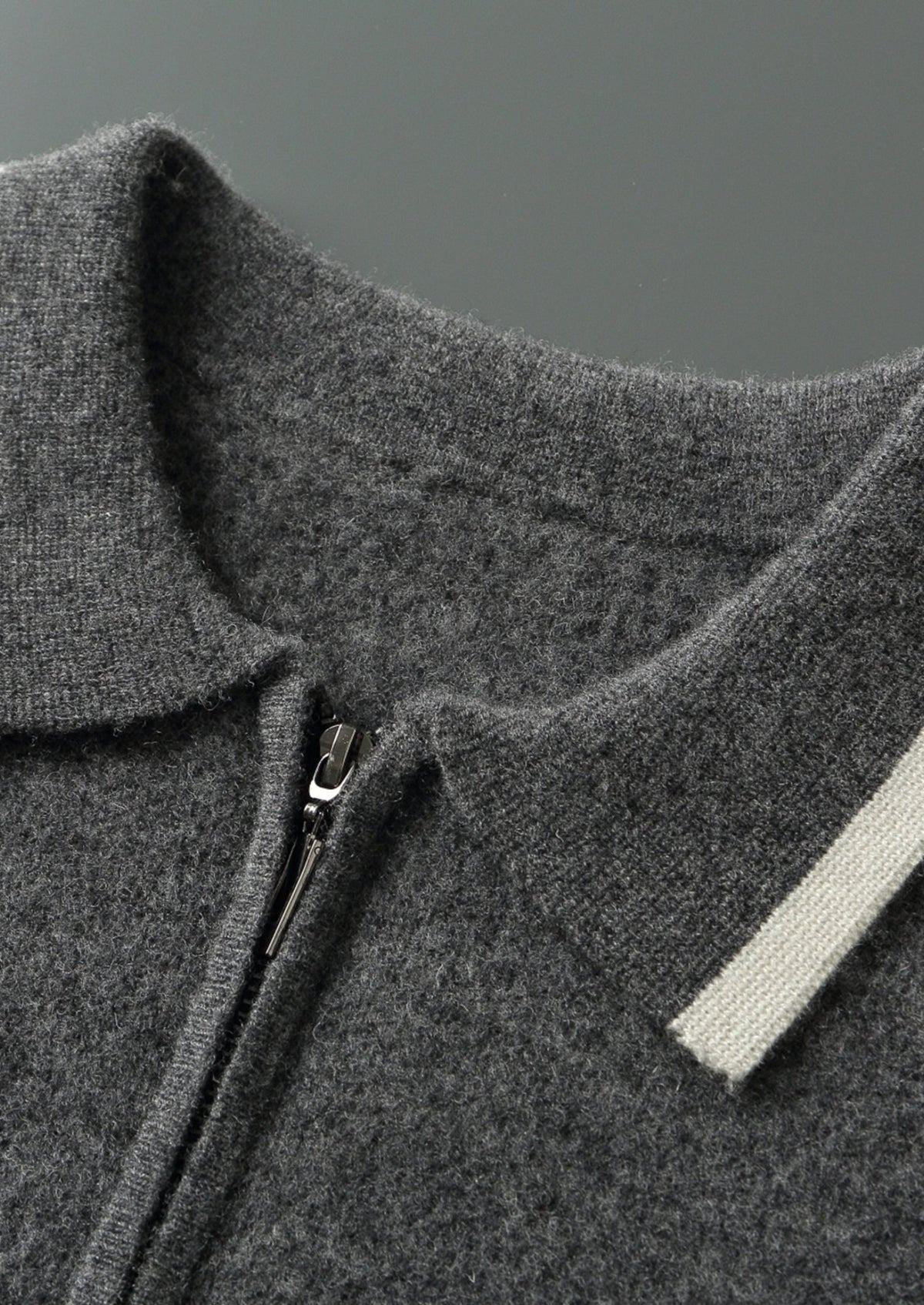 Pure Extra-Fine Merino Wool Contrast Zip Polo