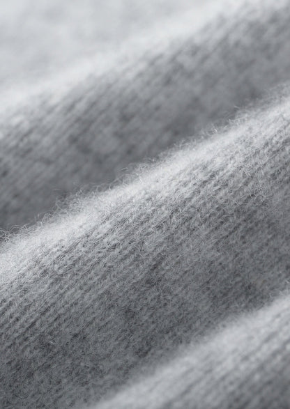 Pure Extra-Fine Merino Wool Two-Tone Funnel Neck Cardigan