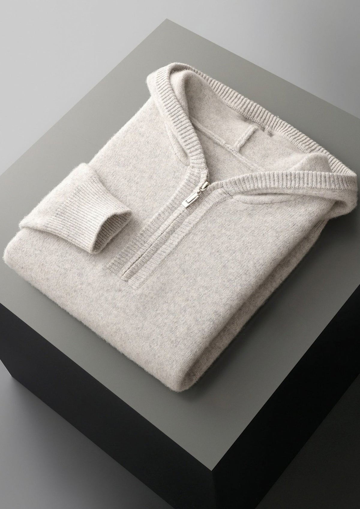 Pure Extra-Fine Merino Wool Quarter-Zip Hoodie
