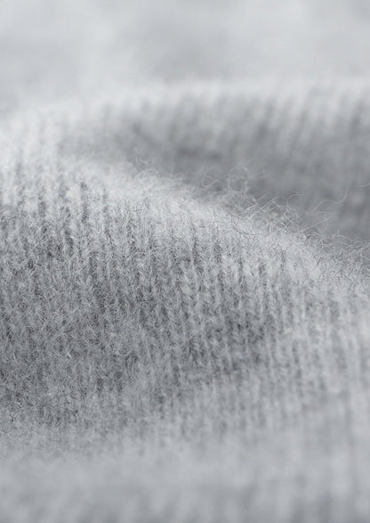 Pure Extra-Fine Merino Wool Two-Tone Funnel Neck Cardigan