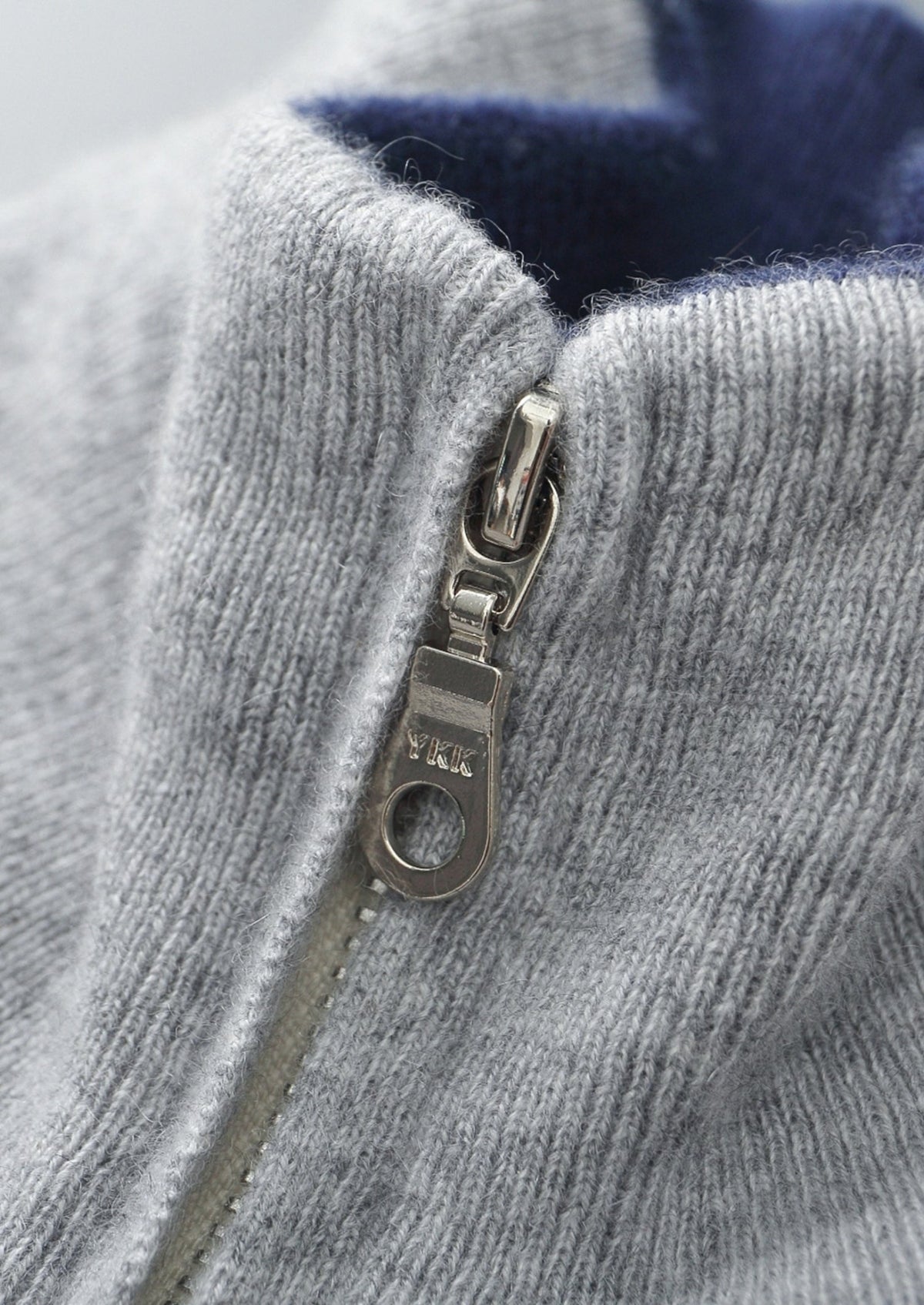 Pure Extra-Fine Merino Wool Two-Tone Funnel Neck Cardigan
