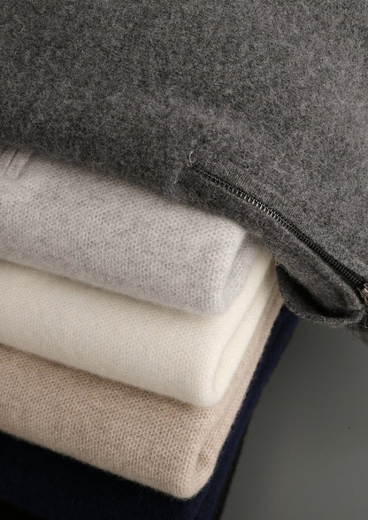 Pure Extra-Fine Merino Wool Contrast Zip Polo