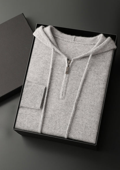 Premium Cashmere Half-Zip Hoodie