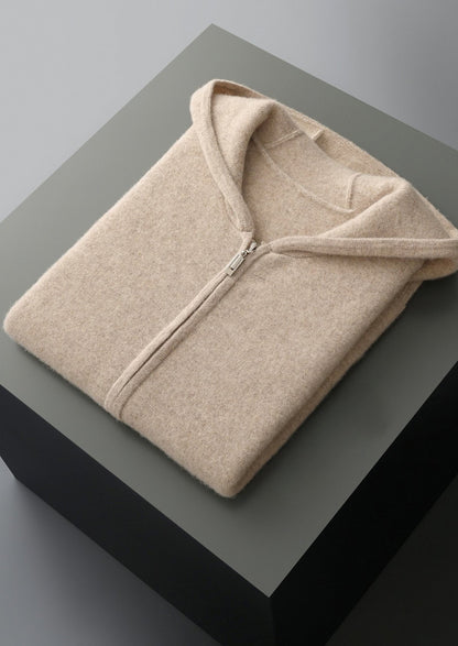 Pure Extra-Fine Merino Wool Hooded Zipper Vest