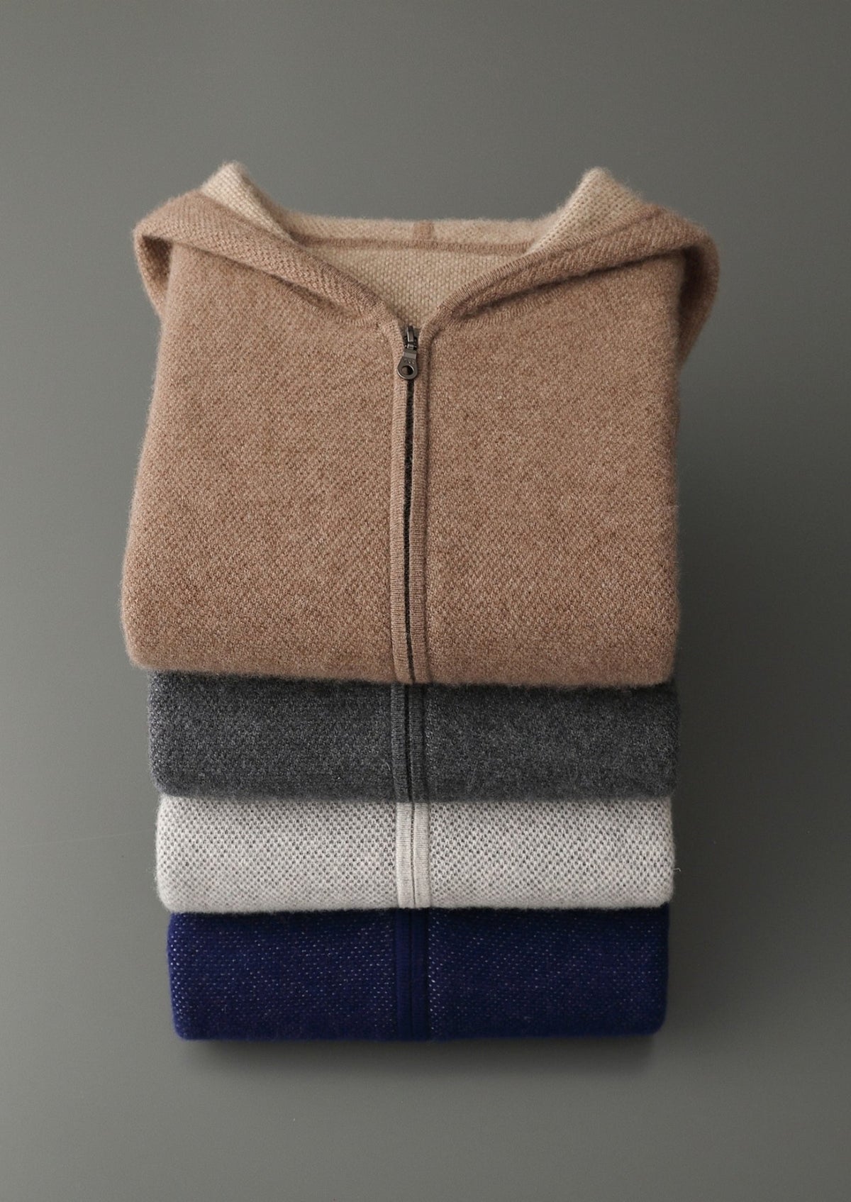 Pure Extra-Fine Merino Wool Jacquard Zip Hoodie