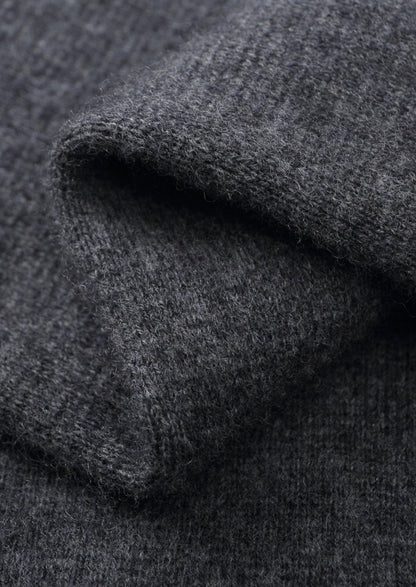 Pure Extra-Fine Merino Wool Two-Tone Zipper Hoodie