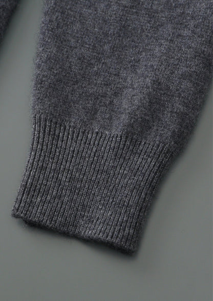 Pure Extra-Fine Merino Wool Contrast Zipper Hoodie