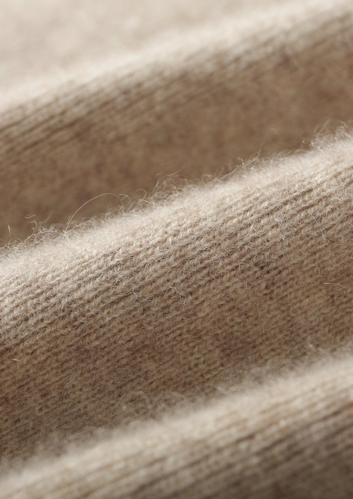 Pure Extra-Fine Merino Wool Two-Tone Funnel Neck Cardigan