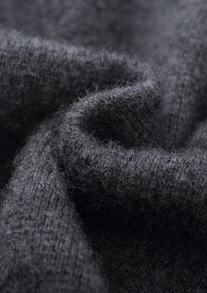Pure Extra-Fine Merino Wool Two-Tone Zipper Hoodie