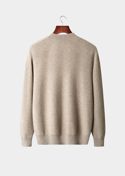 Pure Extra-Fine Merino Wool Textured Button Cardigan