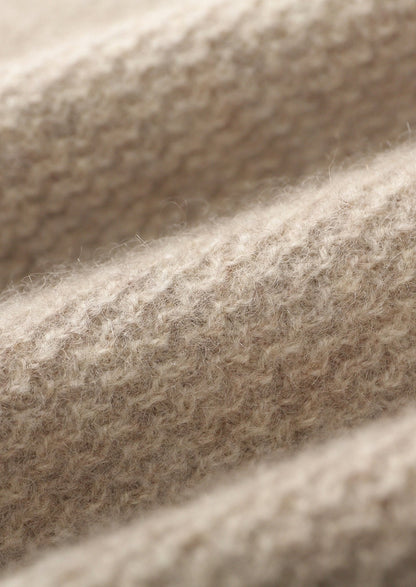 Pure Extra-Fine Merino Wool Textured Button Cardigan